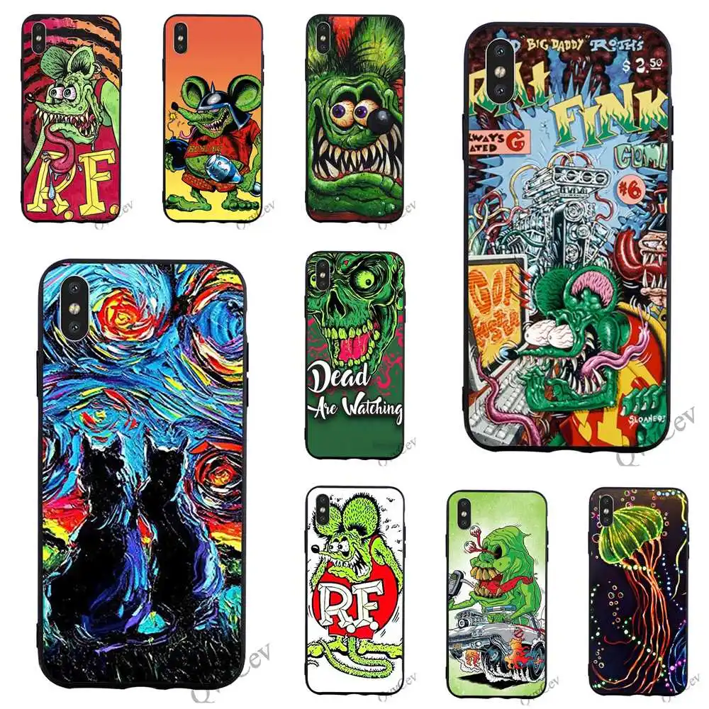 

Colorful Tales of the Rat Fink Phone Cover for iPhone 7 Plus Case XR Xs Max X 8 6 6S 5S 5 SE Back