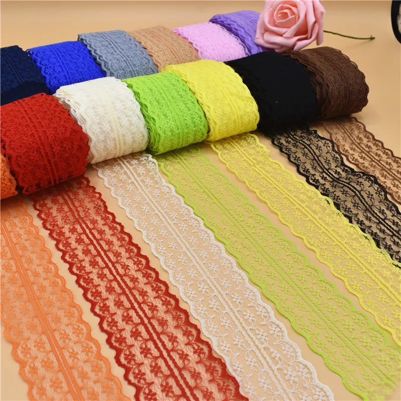 Wholesale Beautiful 10Yards Lace Ribbon 45MM wide african lace fabric lace trim white lace embroidered trim trimmings for sewing Wholesale Beautiful 10Yards Lace Ribbon 45MM wide african lace fabric lace trim white lace embroidered trim trimmings for sewing