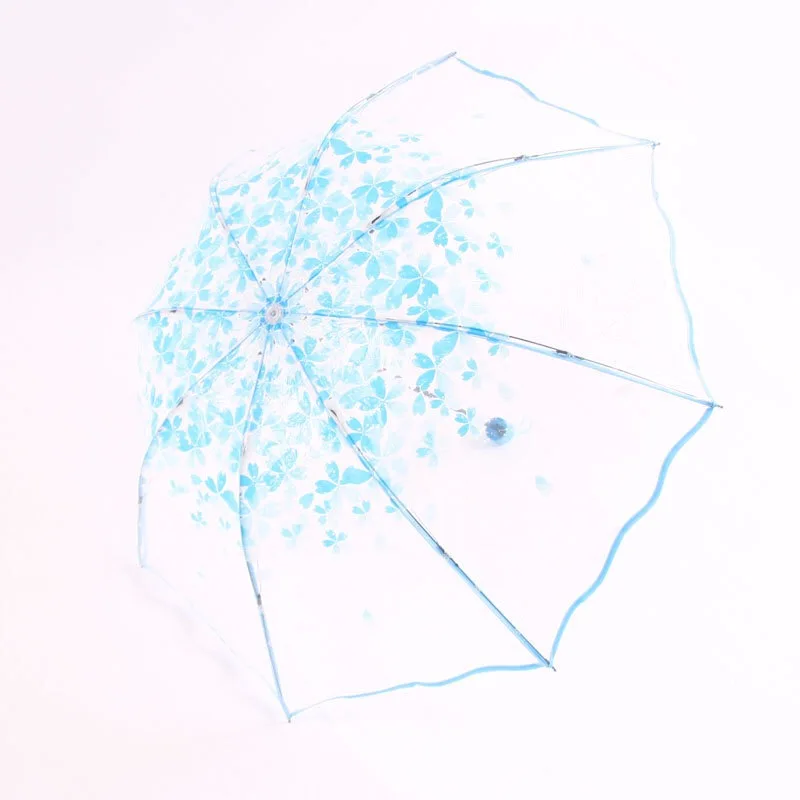 Обувь для девочек Прозрачный Зонт мужской дамы дождь Пластик японский ясно Кружево зонтик Paraguas Для женщин Красочные 8 ребер зонтик