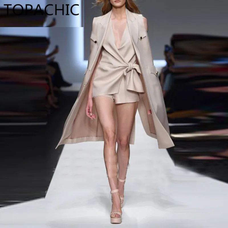 2017 Summer New Brand Women Sleeveless Suit Blazer + Vest + Shorts Pant