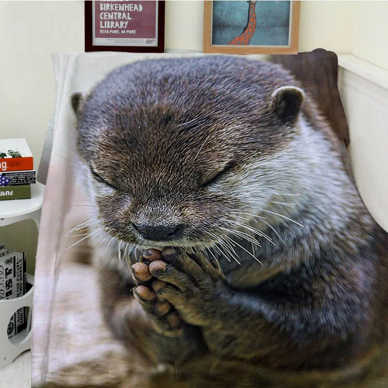 Blankets Comfort Soft Plush Easy Care Machine Wash Cute Animal Gray