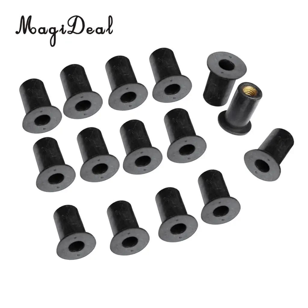 MagiDeal Heavy Duty 15Pcs Copper M5 Rubber Well Nuts Blind Fastener Fishing Kit for Canoe Rowing Boat Kayak Dinghy Acce 17x14mm