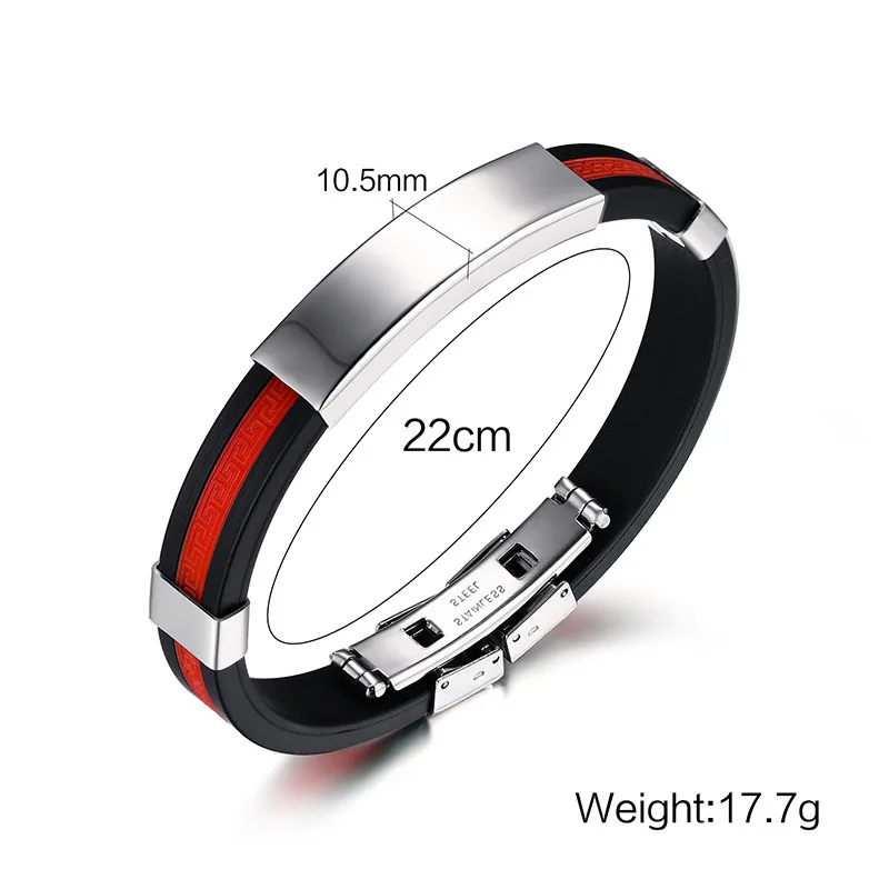 Модные новые мужские спортивные силиконовые браслеты DOYUBO 22 см в стиле панк