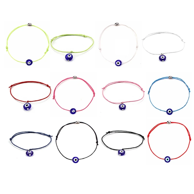 

Fashion Thin Black Red Thread Cute Bracelet String Rope Braided Bangles For Women Men Adjustable Length Good Lucky Jewelry