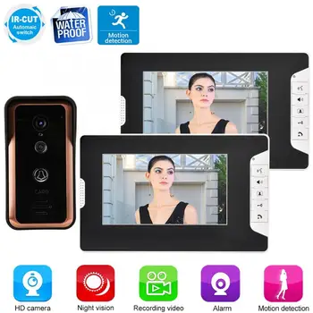 

100-240V 7inch WiFi Wired Video Doorbell 1V2 Visual Intercom Camera Monitors door bell Home Security Door Accessories