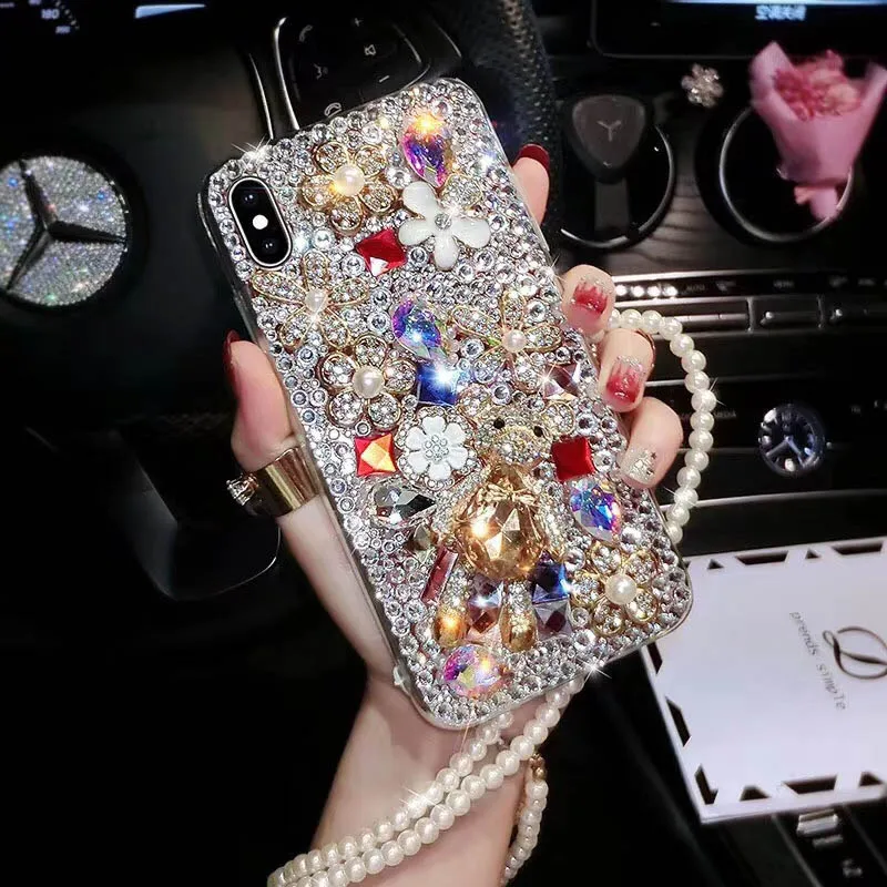 

Fashion P20 Pro Diamond Soft TPU Crystal Rhinestone Glitter Phone Case For Huawei P30 Pro P30 P20 Lite Cover with Jewelry Strap