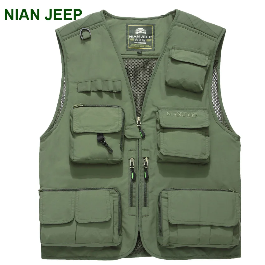 NIAN JEEP брендовая одежда новый летний сетчатый жилет с несколькими карманами для