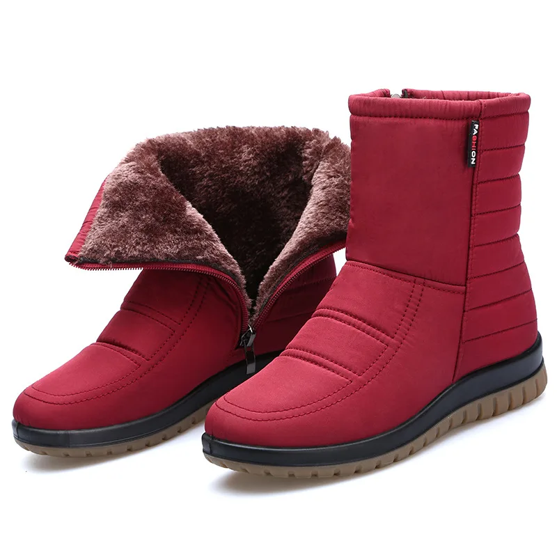 EXCARGO Winter Boots Womem Shoes Female Velvet Fur Warm Snow Boots Ankle Boots For Women 2019 Casual Shoe Winter SnowBoots Woman