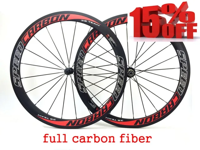 Cheap Factory sale 50mm full carbon wheelset clincher with black Novatec 271 hub black spokes black nipples carbon wheels