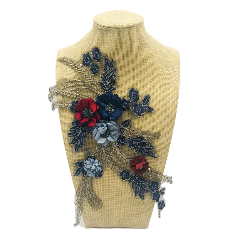 

2019 New 3D Flower Embroidery / Applique Water-soluble Cloth Paste Hand Sewn Patch No Glue Sewing Accessory DIY