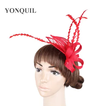 

Multiple color sinamay fascinators sinamay with feather adorned headwear fashion occasion hairstyle cocktail headpiece party hat
