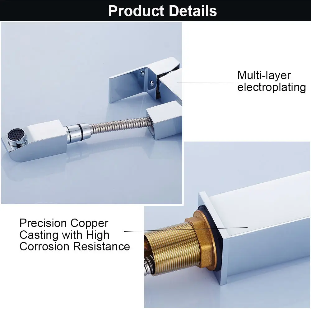 Ванная комната выдвижной смеситель умывальник смеситель кран на бортике раковины, краны твердая латунь хром кран горячей и холодной WB1057