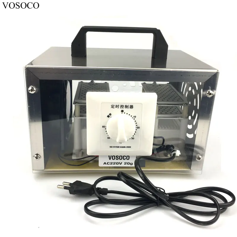 

20g/h ozone generator stainless steel transparent shell can be timed air sterilization in addition to formaldehyde ozonizer 220V