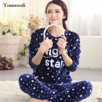 

Pajamas Women Winter Sleepwear Flannel Warm Long-sleeve Pajama Pullover Pyjamas Sets Lounge Womens Pajamas Plus Size 3XL