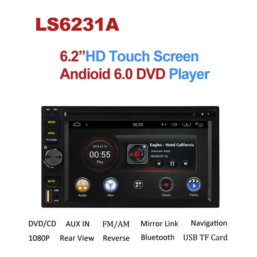 

1024X600 2Din Quad Core 2GB RAM 32GB ROM Android 6.0.1 Car DVD GPS Navigation Player Stereo Radio 2 Din Universal