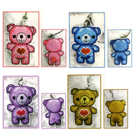 

DIY Craft Stich Cross Stitch Key Phone Accessories Bear Plastic Fabric Needlework Embroidery Crafts Counted Cross-Stitching Kit