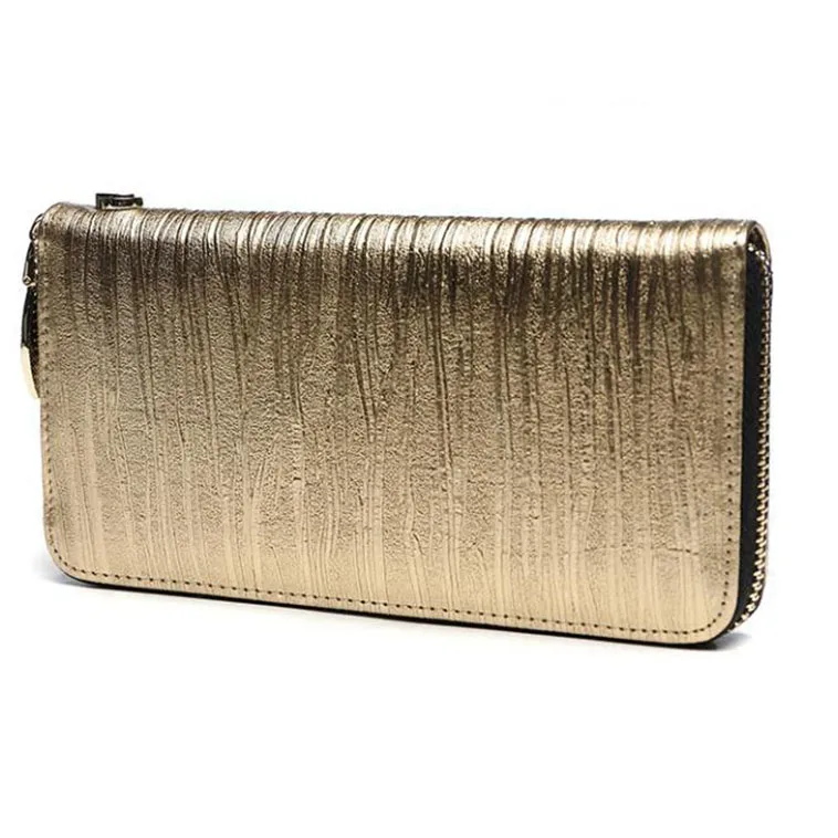

Shiny Women Clutch Wallet Genuine Leather Ladies Party Evening Bag Female Wristlet Long Purse Card Holder Zipper Day Clutches