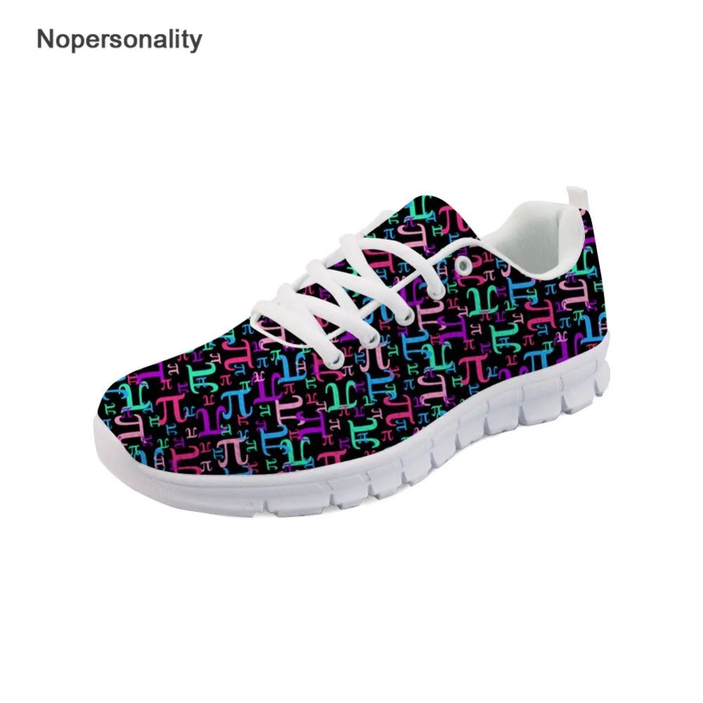 

Nopersonality Mixed Color Women Casual Shoes Colorful Math Formula Print Sneakers Breathable Female Ladies Mesh Shoes Flats Plus