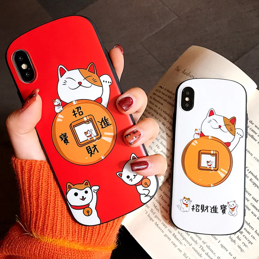 

case for iphone XS MAX XR X 7 8 plus case cover fashion 3d luck cat soft silicon phone bag case for iphone 6 6s plus Ritozcase