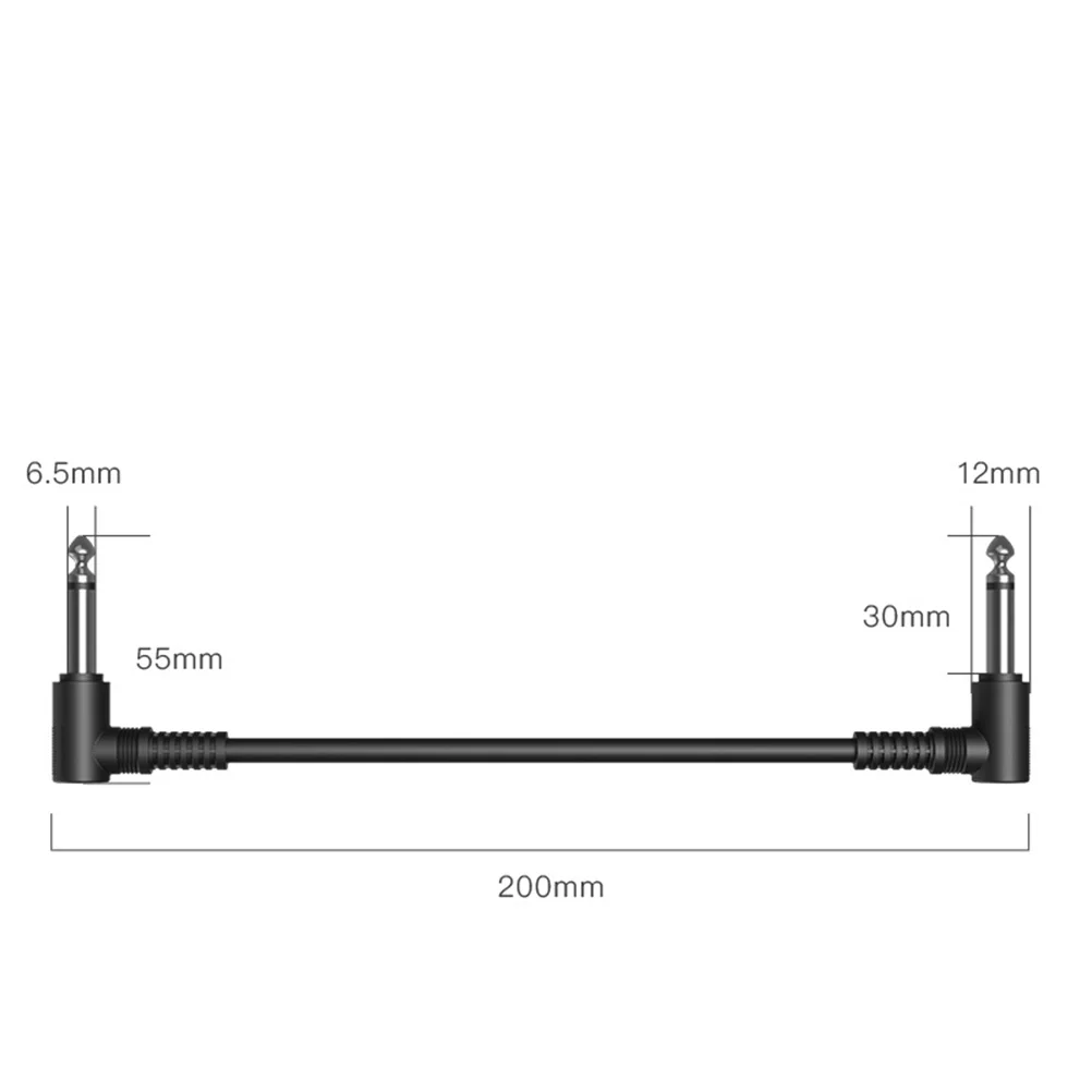 15 см 20 см кабели для инструментов гитарные Патч кабели для басовая клавиатура педали эффектов(черный
