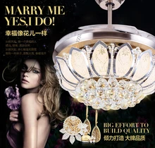 42 дюйма вентилятор кристалл Потолочная люстра вентилятор огни гостиная столовая минимализм современной вентилятор с светодиодный потолочная люстра