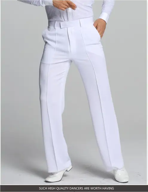 Latin Dance Pants Male White Plus Size Cambric Pants Fabrics Men Ballroom  Stage Modern Chacha Trousers Waltz Trousers From Liulincai, $41.64