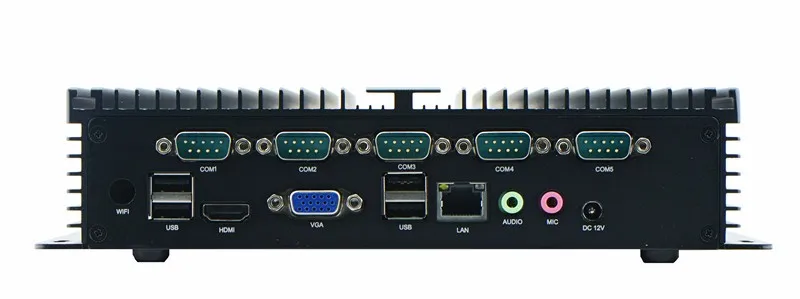 Barebone IPC безвентиляторный мини-PC Celeron C1037u 1,8 ГГц 6 COM VGA HDMI mini PCIe windows или Linux