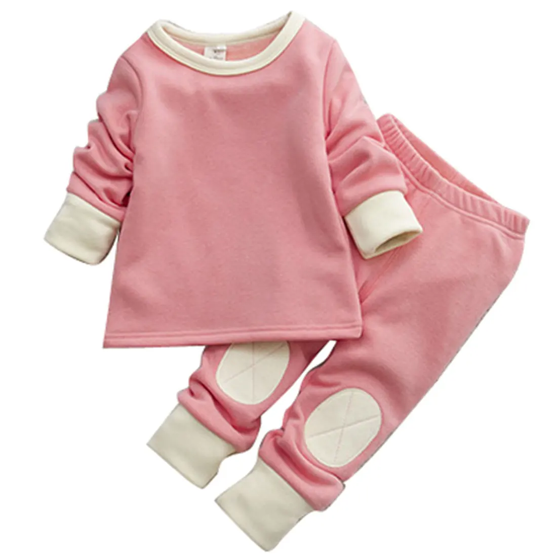 Baby Boys Girls Infant Warm Clothing Sets Cotton 2017 New Autumn Winter Long Sleeve Shirt + Long Pants Lovely Cute Pink Coffee