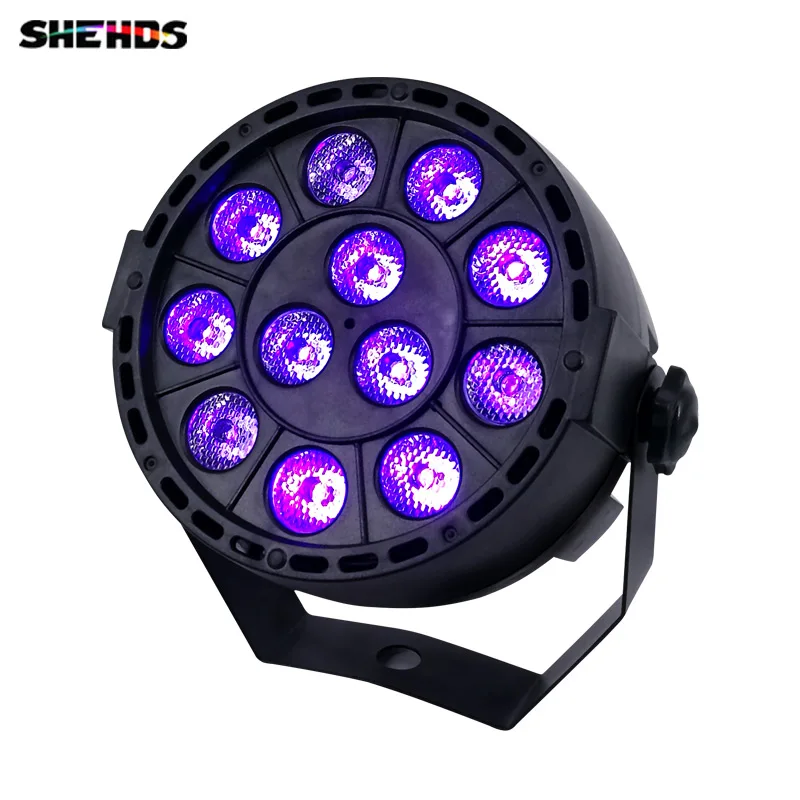 SHEHDS كشاف لمبات LED مسطح 12x3 W البنفسجي اللون الإضاءة الأشعة فوق البنفسجية مع DMX512 للديسكو DJ العارض آلة حزب الديكور الأرجواني