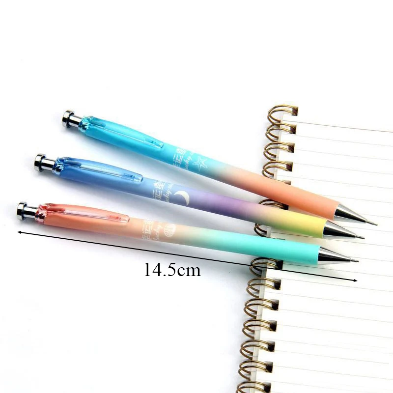 Симпатичные звездное небо пластиковый механический карандаш градиент Цвет автоматические ручки для письма для офиса школьные