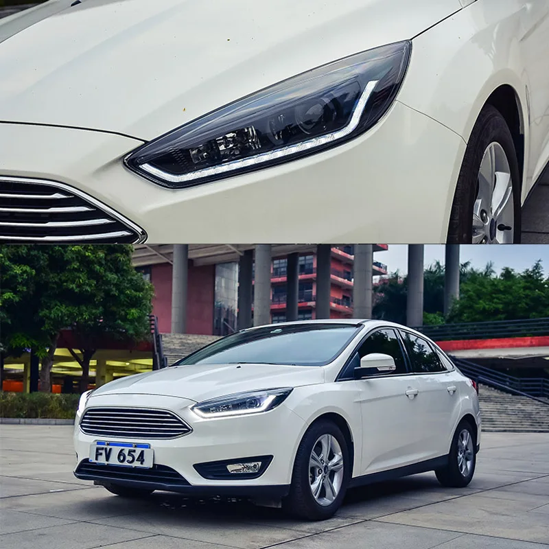 Головной светильник в сборе для Ford Focus левый и правый с светодиодный ходовой светильник DRL и желтым сигналом поворота