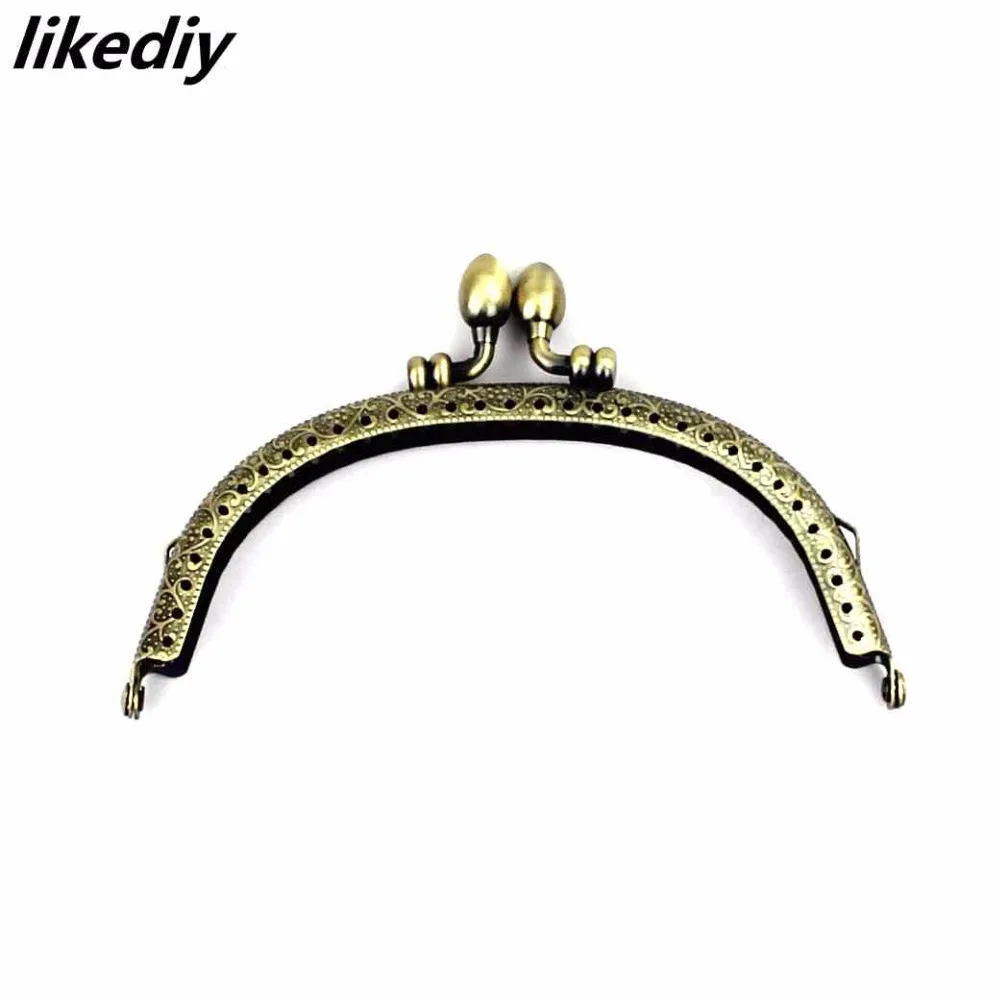 

1 Piece 12.5 cm Antique bronze arch metal purse frame Kiss clasp bag handle for DIY making handbag accessories