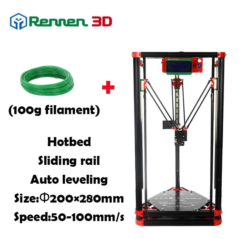 High Precision 3 D Delta 3D Printer Plus Auto Level Kossel Reprap Prusa Rostock 3D-Printer Machine Kit Hot Bed Injection