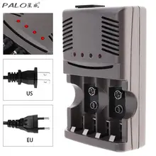 

PALO 4 Slots Smart Quick Battery Charger with EU US Plug for NI-MH / NI-CD / 9V / AA / AAA Rechargeable Batteries