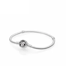 100% trébol de Plata de ley 925 corazones Pulsera de plata femenina de Lujo circón joyas pulsera