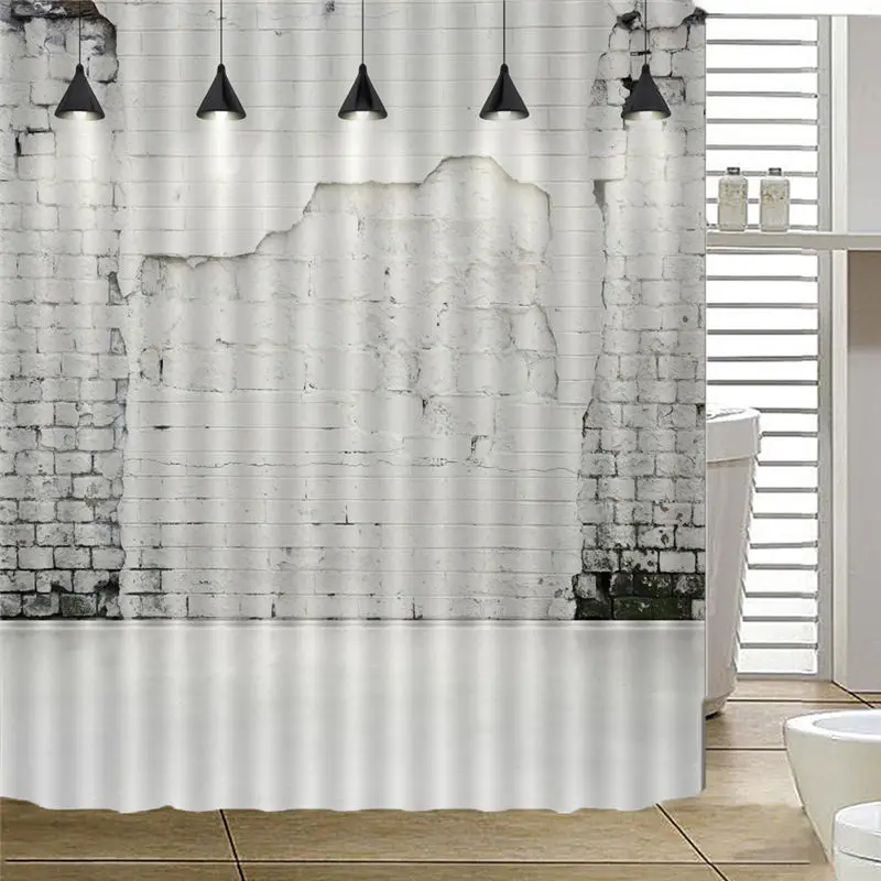 

Wall Door Waterproof Shower Curtains Bathroom Creative Polyester Bath Curtain bathroom curtain