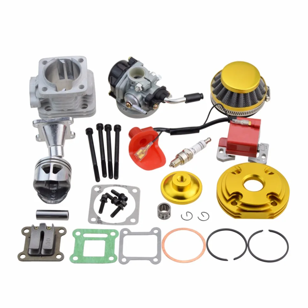 

GOOFIT Cylinder Kit Carburetor Air Filter for 2 Stroke 47cc 49cc Pocket Bike Mini ATV Quad Group-118