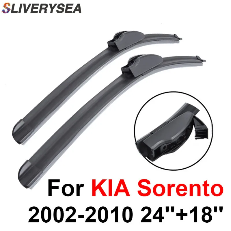 

SLIVERYSEA Wiper Blades For KIA Sorento 2002-2010 24"+18" High Quality Iso9001 Natural Rubber Clean Front Windshield F03
