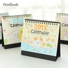 2018 cute lovely Table Calendar DIY Daily Agenda 2017 Daily Memo Pad School and Office Supplies Gifts Calender color random