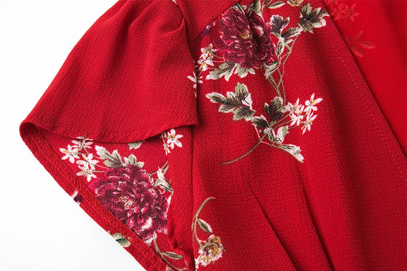 BONGOR LUSS Women Summer Dress 2017 V-Neck Cape Short Sleeve Casual Mini Dress Boho Beach Vinatge Floral Print Dress Sundress (8)