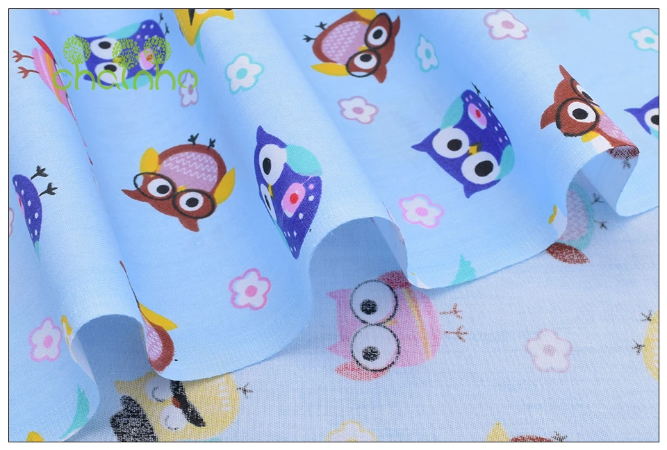 Chainho, новая саржевая хлопковая ткань с принтом совы для шитья/ткани для детей/простыни, подушки, занавески материал