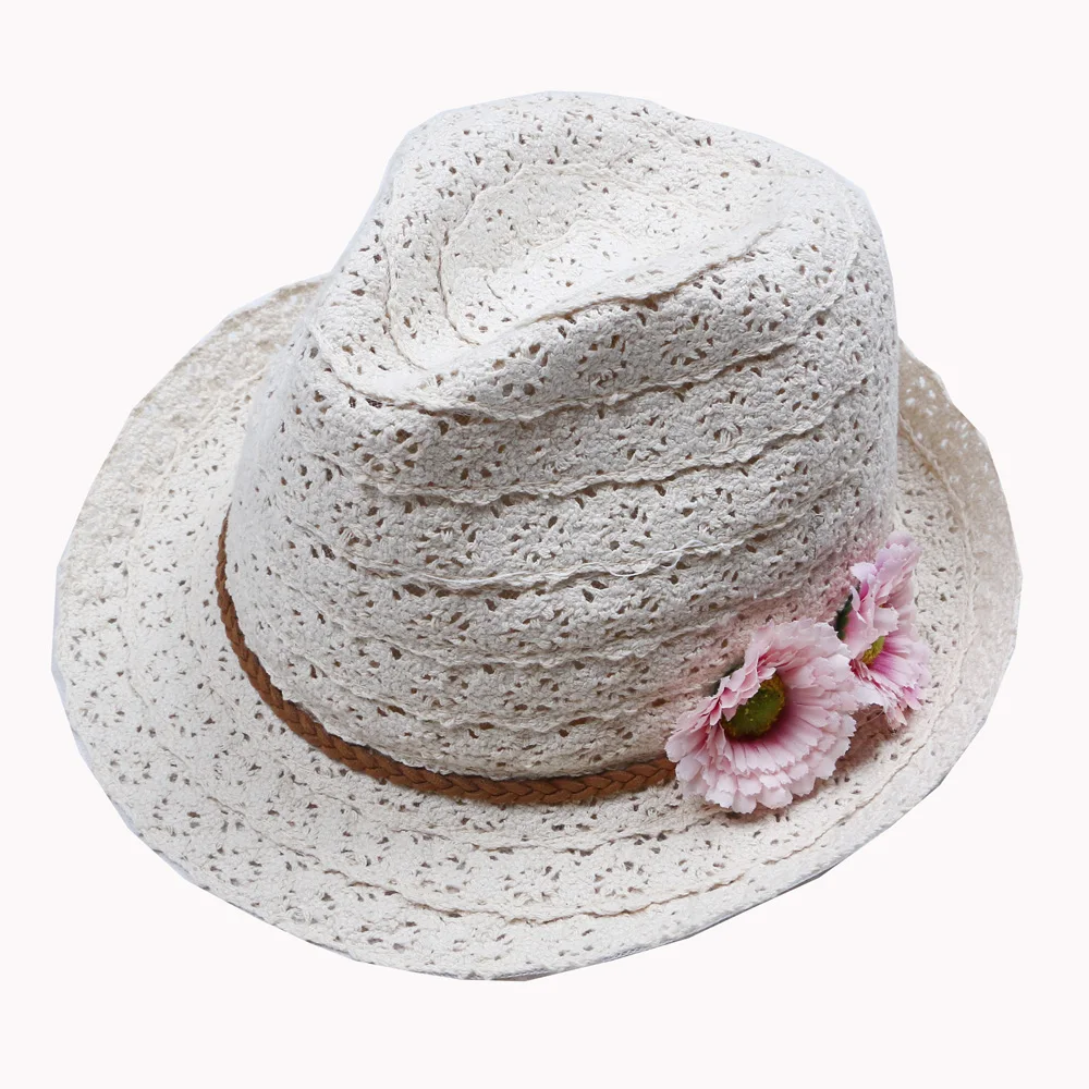 Buy 2016 New Spring and Summer Hat Flower and Leather