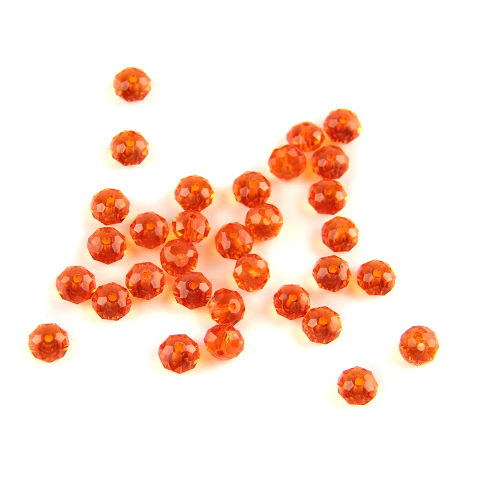 Shining Rondelle Beads 2 3 4 6 8mm Orange Red Glass Round Spacer Loose Pearls For Bracelet Making In Bulk | Дом и сад