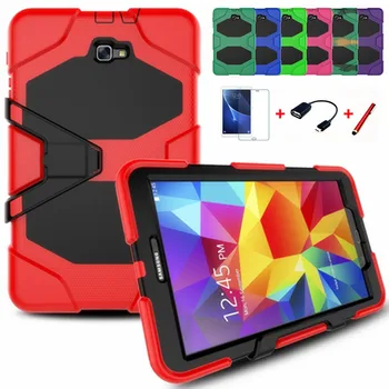 

Amor Heavy Duty case For Samsung Galaxy Tab A 10.1 2016 T585 T580 Tablet case GLF Soft Silicone +PC Back Cover Kickstand Case