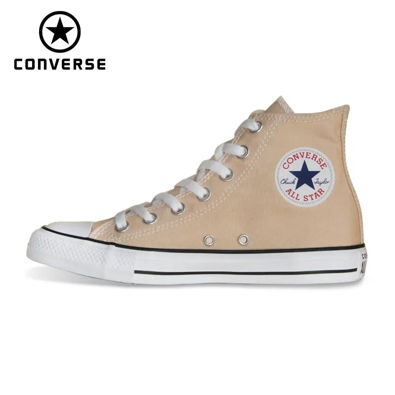 Новый CONVERSE зажимы Taylor All Star обувь бежевый цвет оригинальный для мужчин и женщин высокая обувь для скейтборда, кроссовки 160456C