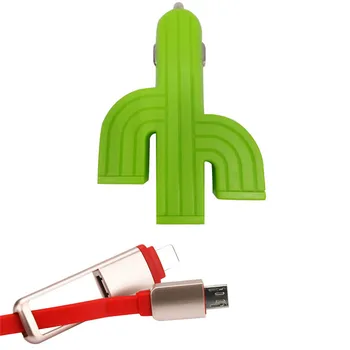 

Car-styling kongyide Car Chargers 3 Port USB Mobile Phone Charger Cactus Multifunction Add Data Line td0625 dropship