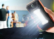 Solar Power Bank Dual USB Power Bank 20000mAh PowerBank Portable Solar Panel Battery Solar Waterproof with LED light