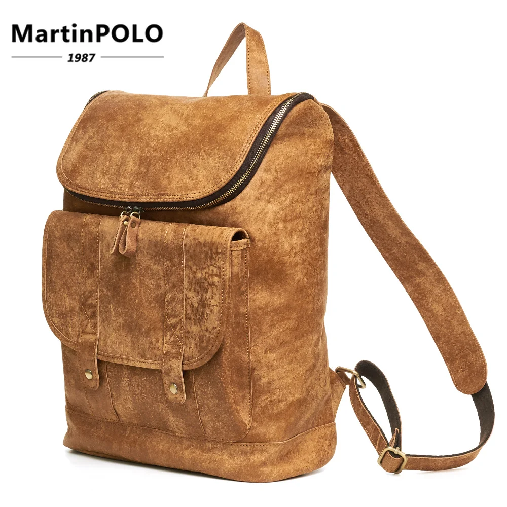 

Large Capacity Man Travel Bag Mountaineering Backpack Genuine Leather Shoulder Bag Daypack Business Bag Male 14"Laptop Mochila