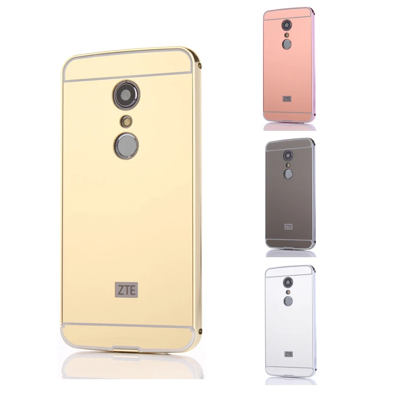 

ZTE Axon 7 2017 Case Plating Metal Frame with Mirror Effect Back Cover Hard Case for ZTE Axon 7 2017 A2017 Phone Shell Cover