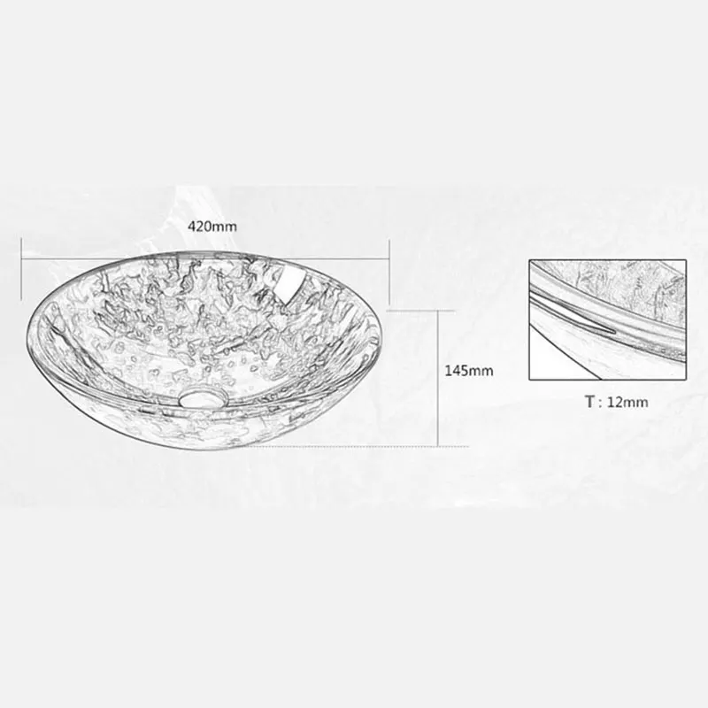 Современная мода красочные круглый закаленное Стекло раковина (кран не входит в